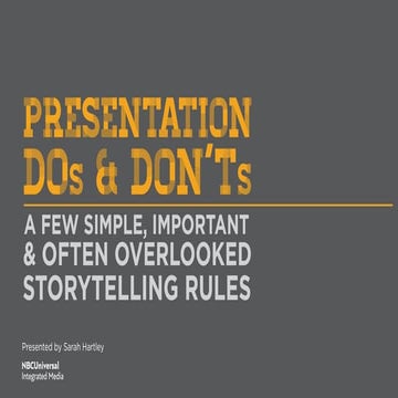 PRESENTATION DOs & DON'Ts