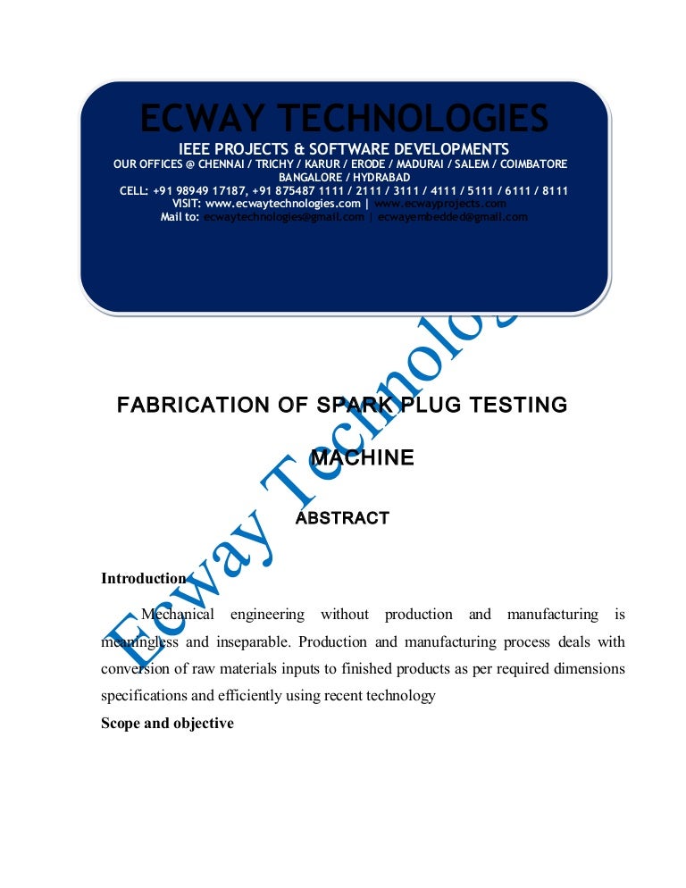 testing spark plug