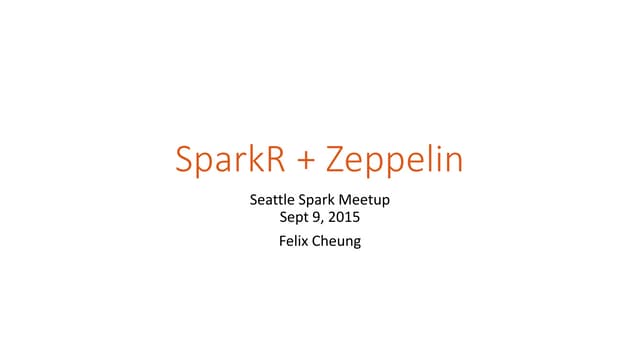 SparkR + Zeppelin