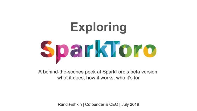 SparkToro Beta Sneak Peek