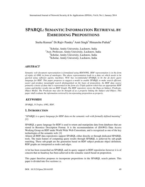 Sparql semantic information retrieval by