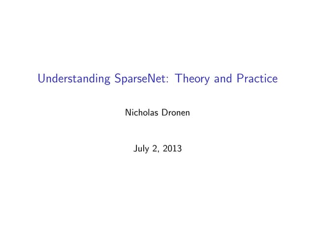 Sparsenet