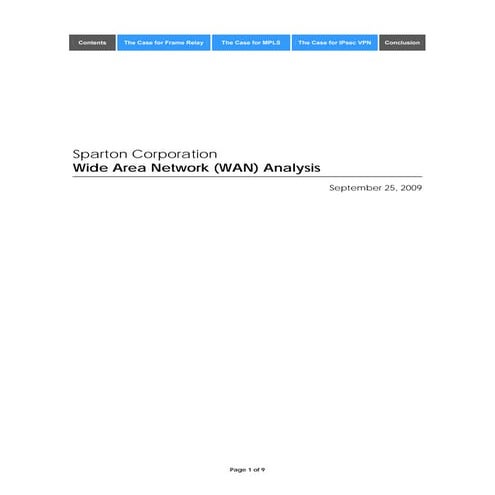 Sparton Corp WAN Analysis