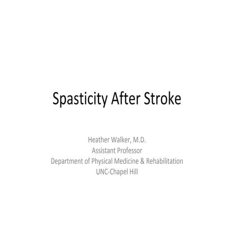 Spasticity After Stroke