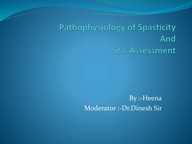pathopysiology of spasticity