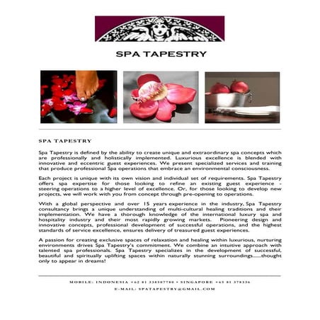 Spa Tapestry Consultancy | PDF