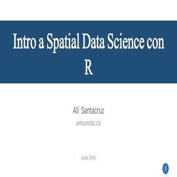 Spatial Data Science con R