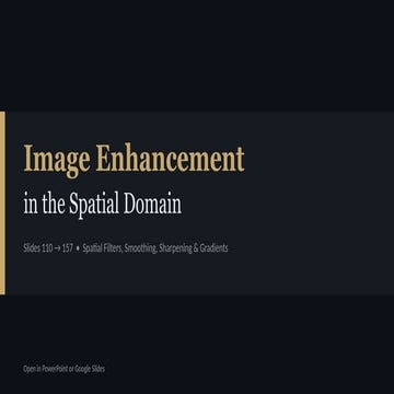 Spatial Filters (Digital Image Processing) | PPTX