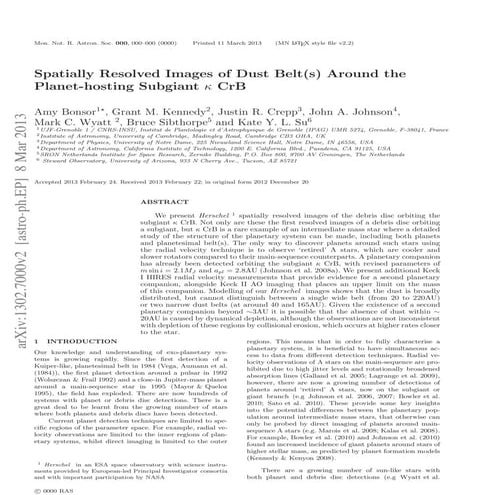Spatially resolved images_of_dust_belt_around_the_planet_hosting_subgiant_κ_cr_b