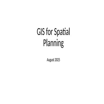 Training contents for Spatial Planning for urban sector