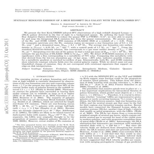 Spatialy resolved emission_of_a_high_redshift_dla_galaxy_with_keck