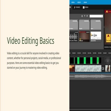 Video Editing Basics and the Different Things