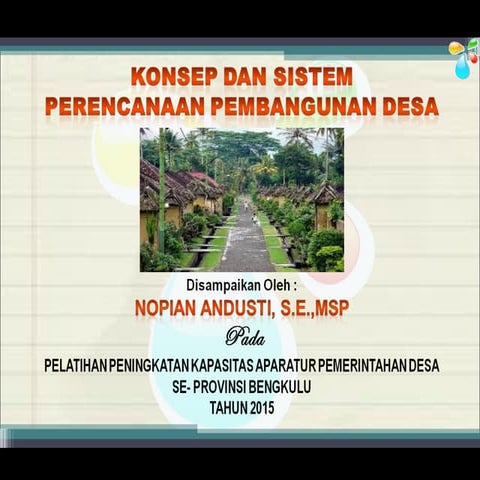 Spb 3.1 konsep dan sistem perencanaan pembangunan desa