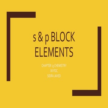 S & p block elements