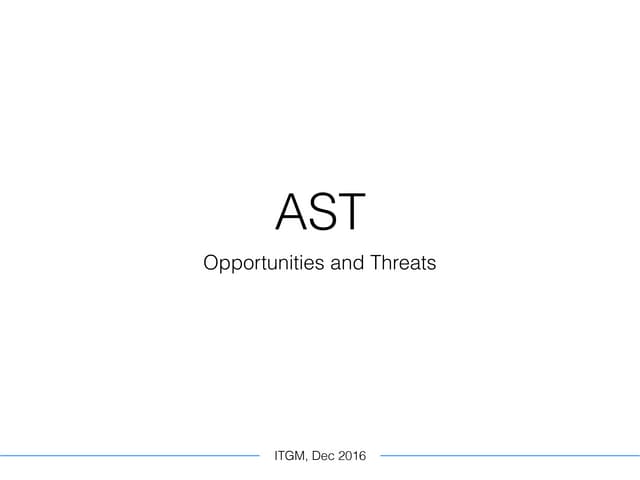 AST: threats and opportunities