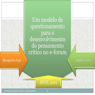 modelo de questionamento para o fór...