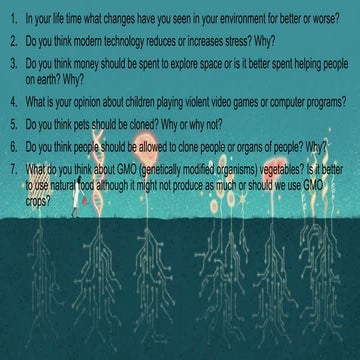 Topic: Cloning-Speaking Questions for Warm-ups