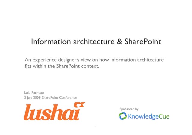 Information architecture and SharePoint