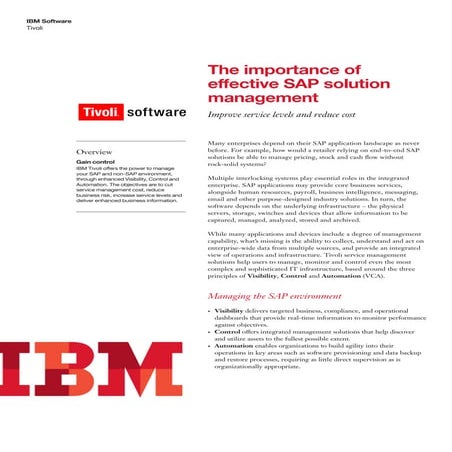 The importance of effective SAP solution management
