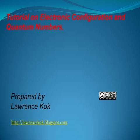 IB Chemistry on Quantum Numbers and Electronic Configuration