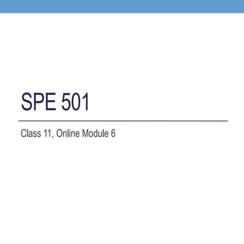 Spe 501 class 11
