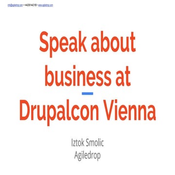 Speak about Business at Drupalcon Vienna