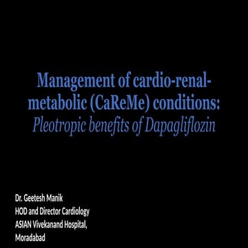 Management of cardio renal metabolic complications