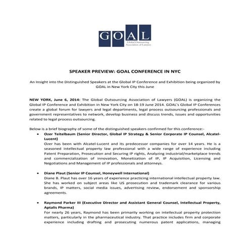 Global outsourcing association of lawyers (goal)