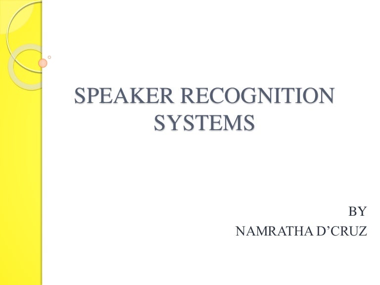 Speaker identification and verification ppt background