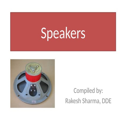 Speakers Electronics Engineering Topics cover with RTU Kota