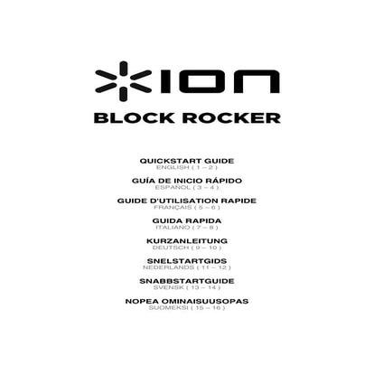 Speakers for iPod - Block Rocker Quickstart Guide 