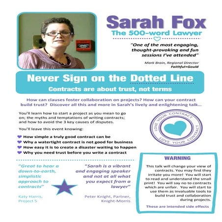 Never Sign on the Dotted Line