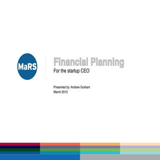 Financial Planning for the startup ...