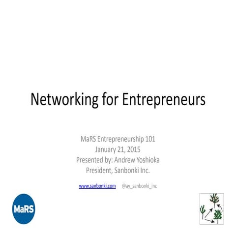 Networking for Entrepreneurs - Entrepreneurship 101
