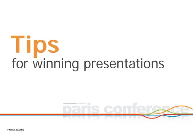 Speakers tips