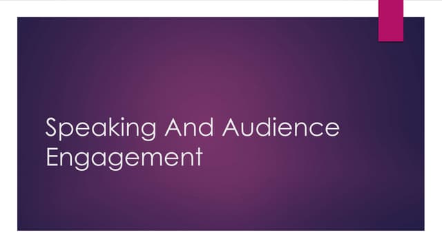 Effective Public Speaking: A Guide
