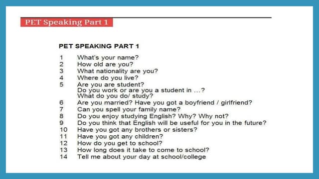 Trinity Conversation Questions | DOCX