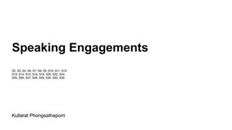 Speaking Engagements