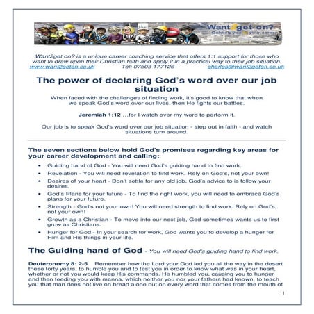 Speaking God's word over your job situation