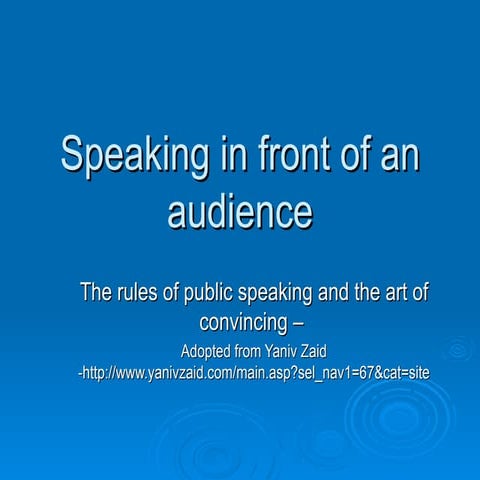 Speaking in front of an audience.