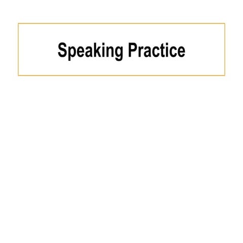 ESL: General Speaking Lesson (Fluency Practice