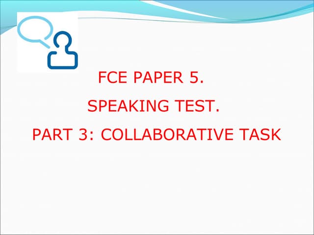 Speaking part 3