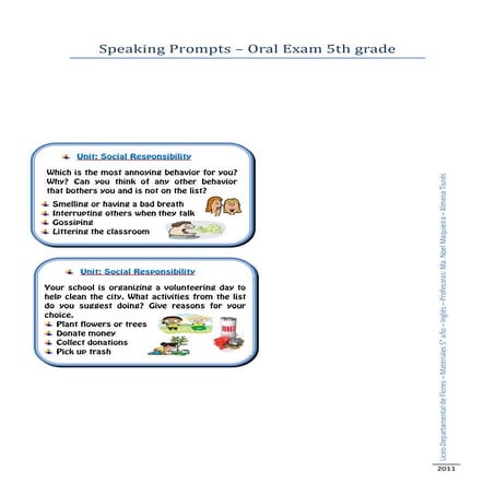 Speaking prompts