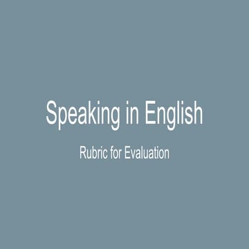 EFL Speaking rubric