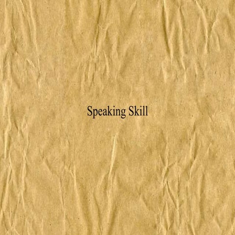 Speaking skill