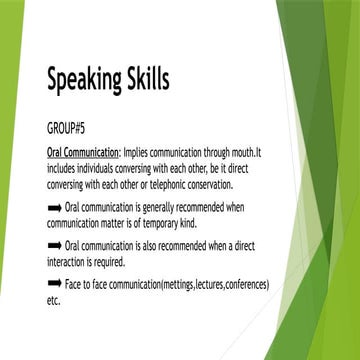 Speaking Skills.pptx English communication | PPTX