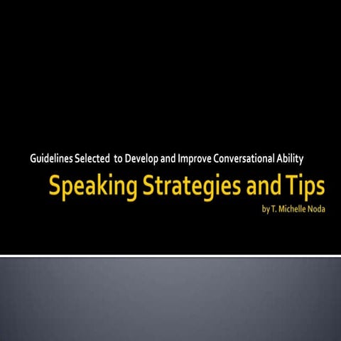 Speaking strategies for the toefl test ibt