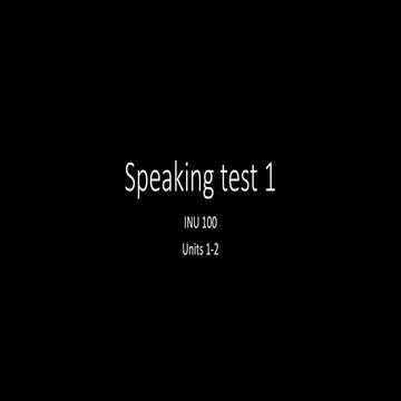 Speaking test American English File starter unit 1 2 