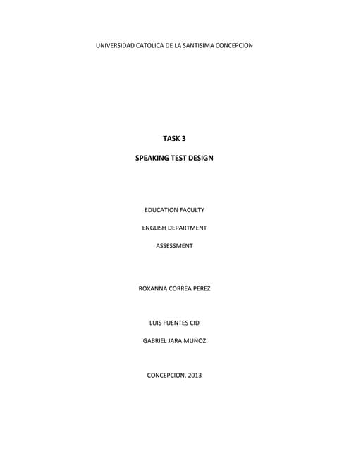 Speaking Test Design