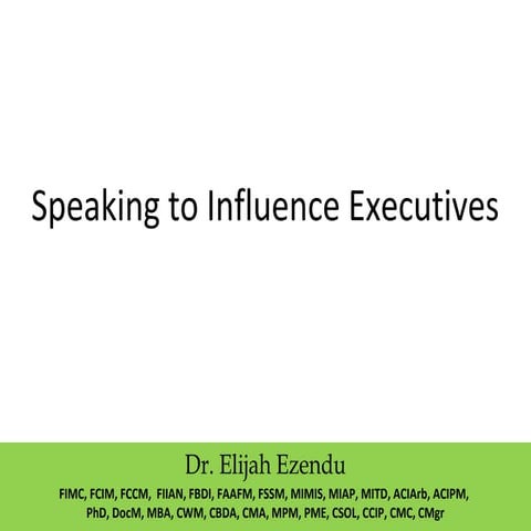 Speaking to Influence Executives